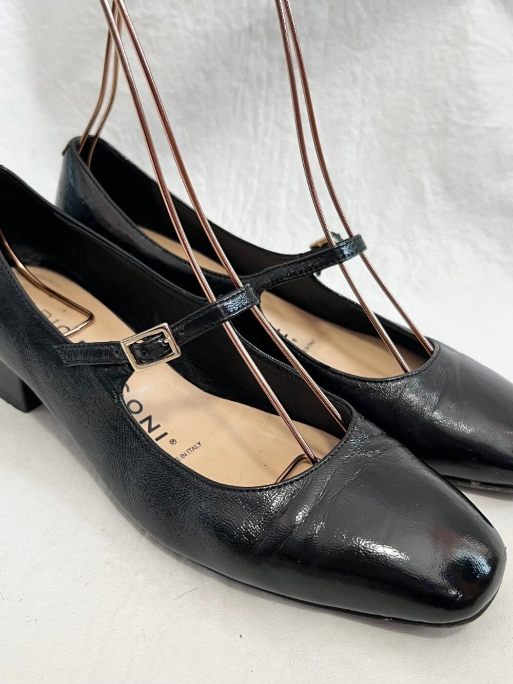 Fabio Rusconi mary jane pumps black leather IT 37 US 7 square toe low block heel